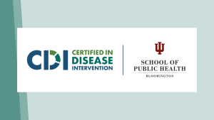 Certified in Disease Intervention with School of public health bloomington logo