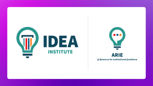 IDEA Institute Logo and ARIE logo with purple border
